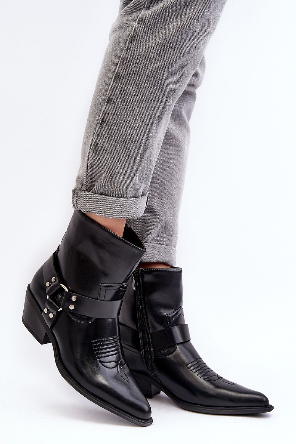 Bottines noire style cow-boy