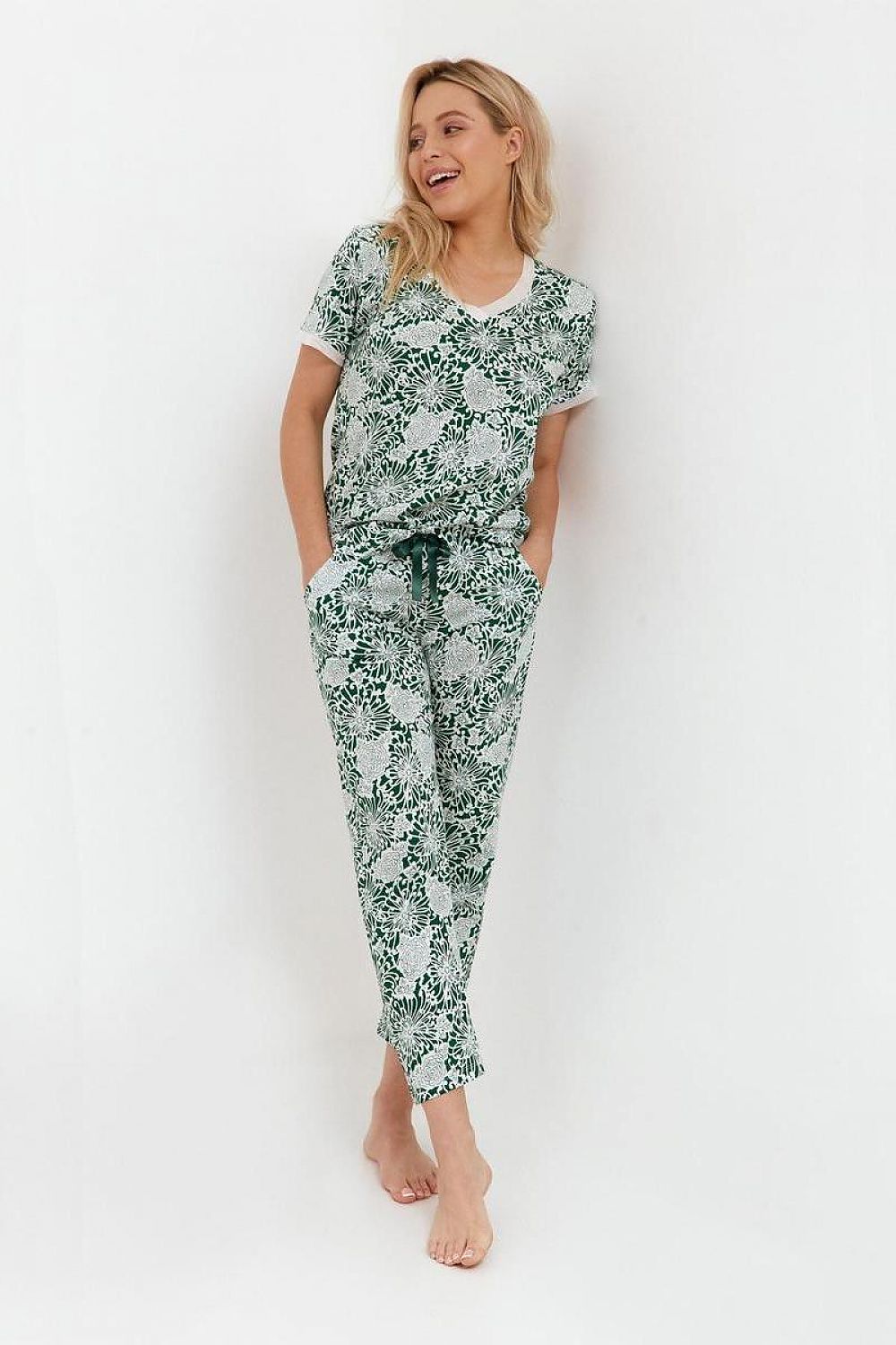 Ensemble Pyjama Vert Imprime Florale